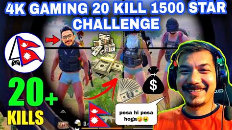 4K GAMING NEPAL GOT 1500 STARSON 20 KILL CHICKEN DINNER CHALLENGE 4K