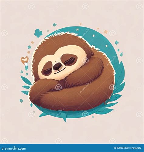 The Slow-moving and Adorable Sloth Can Create a Cute and Relaxing T-shirt Design. Stock ...