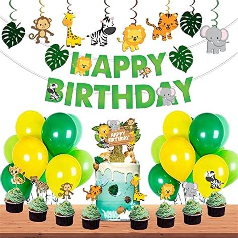 Festiko Set Of Pcs Jungle Theme Happy Birthday Decoration Combo