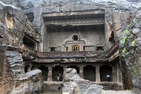 Around the Ellora Caves, Which Consists of Many Caves and Temple Stock ...