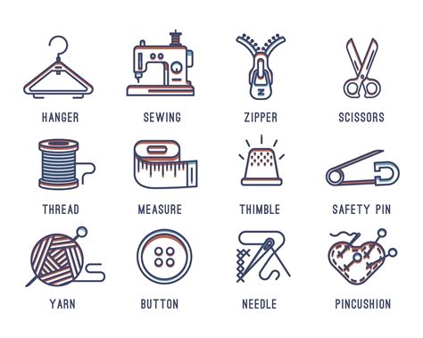 Sewing Icons Set AI PSD Files EPS Flat Design Icons Ios Design