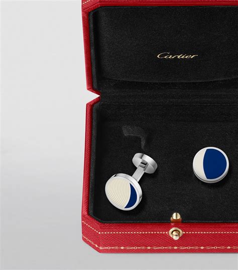 Mens Cartier Silver Sterling Silver Moon Phase Cufflinks Harrods UK