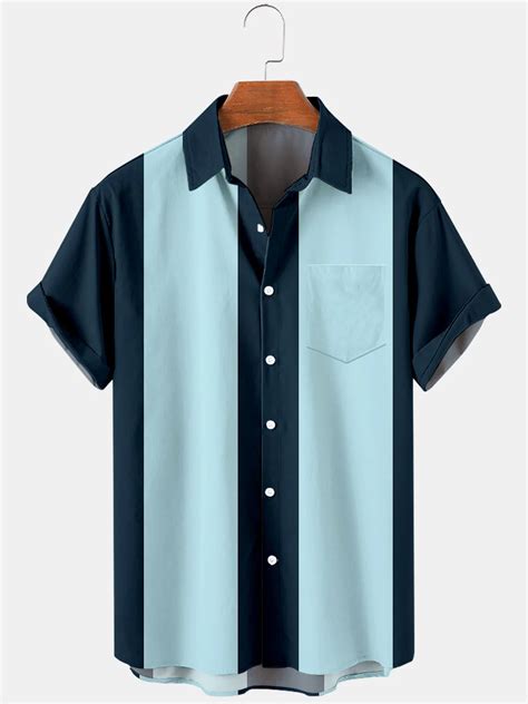 Royaura® Mens Vintage 50s Style Classic Bowling Shirt Royaura