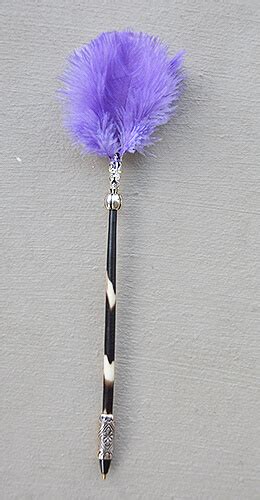 Porcupine Quill Pen With Genuine Ostrich Feathers Dyed Mauve Maiden