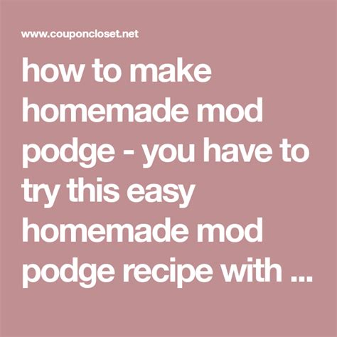 Homemade Mod Podge How To Make Mod Podge Homemade Mod Podge