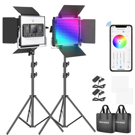 Neewer Rgb Led Light Panel Light Kit B H Photo