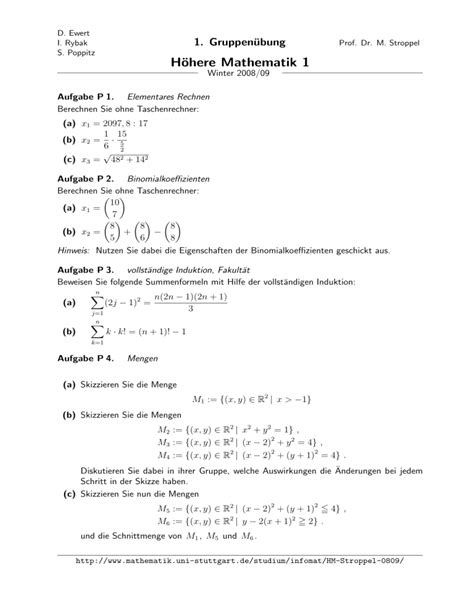 Höhere Mathematik 1