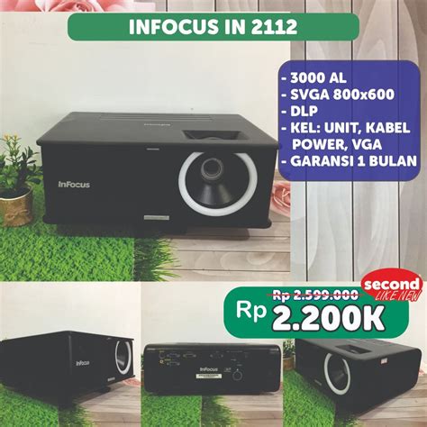 Proyektor INFOCUS IN2112 3000 Lumens SVGA DLP Tombol Sentuh Terang