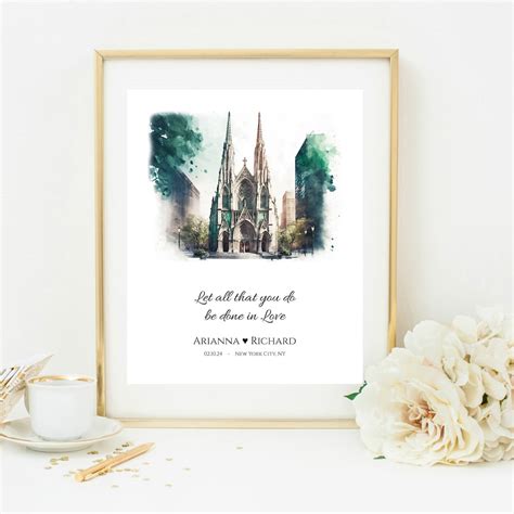 Personalized Church Wedding Gift, Gift for Couple, Editable Template ...