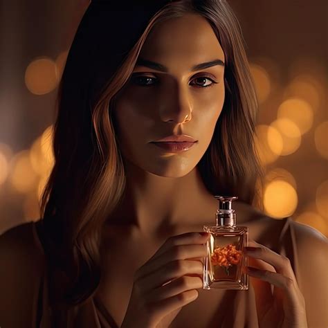 Premium Photo A Woman Holding A Bottle Of Perfume