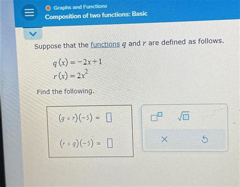 Solved Graphs And Functionscomposition Of Two Functions Chegg