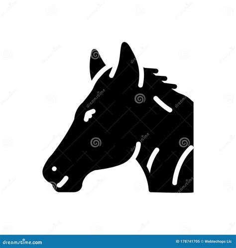 Black Solid Icon for Horse, Steed and Animal Stock Vector ...