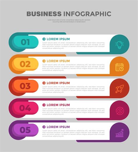 Premium Vector | Premium color 5 step infographic template