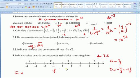 Exerc Cios Sobre N Meros Reais Ano Gabarito