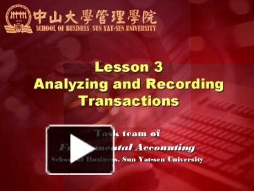 PPT Lesson 3 Analyzing And Recording Transactions PowerPoint