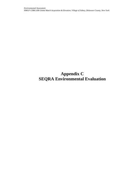 PDF SEQRA Environmental Assessment FEMA Gov Enclosed Full