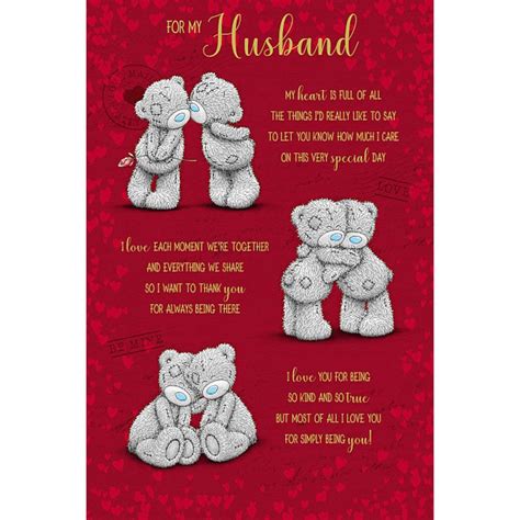 Husband Love Poem Me To You Bear Valentines Day Card Vsm01020 Me To