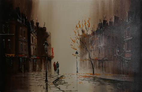 Albert LeGrand - French Street Scene, Oil Painting by Albert LeGrand For Sale at 1stDibs ...