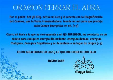 Oracion Para Cerrar El Aura Yo Superior Aura Prayers