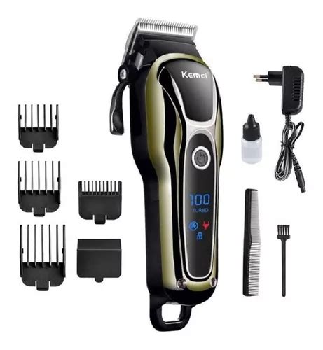 Maquina De Cortar Cabelo Sem Fio Turbo Profissional Kemei Frete grátis