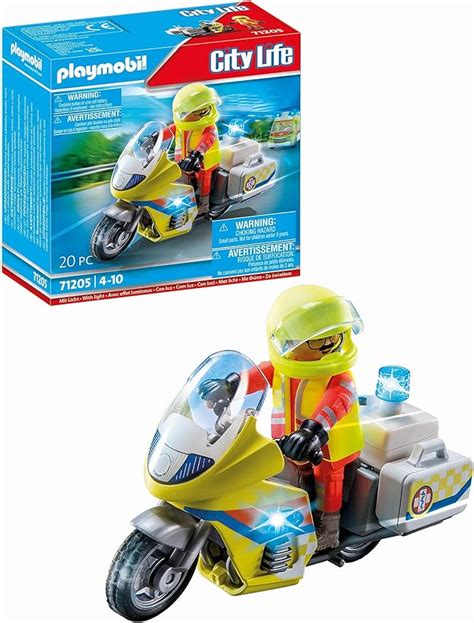 Playmobil Urgentiste Avec Moto Et Effet Lumineux City Life