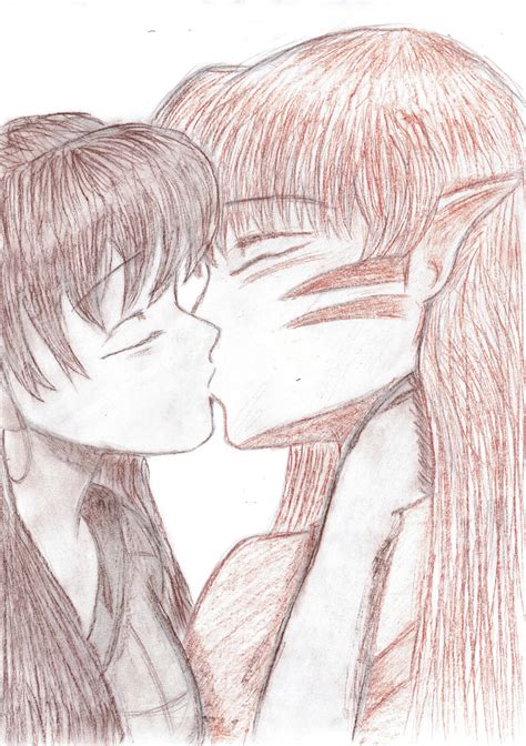 Sesshomaru and Rin - Kiss by Sasza-Ola on DeviantArt