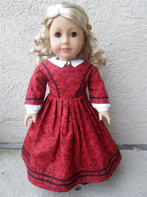 Civil War Day Dress In Red And Black Pattern By Thimbles And Acorns