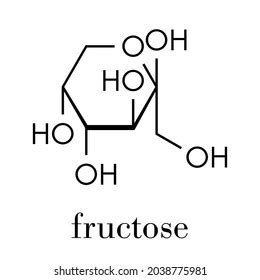 Fructose Dfructose Fruit Sugar Molecule Component Stock Illustration