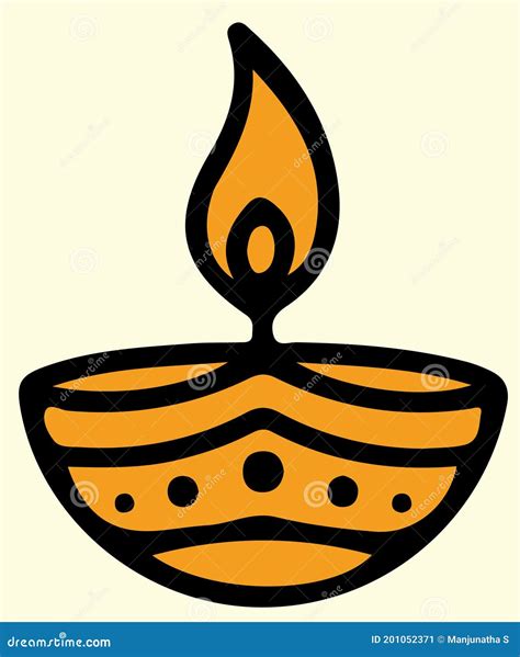 Sketch of Traditional Handmade Diya or Oil Lamp Outline Editable Illustration Stock Vector ...