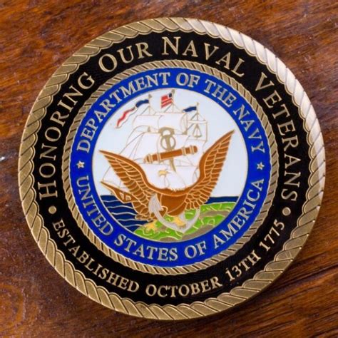 Us Navy Veteran Challenge Coin Honoring Our Naval Veterans Ebay