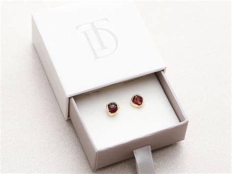 Garnet Stud Earrings Garnet Earrings, January Birthstone, Gemstone Post ...