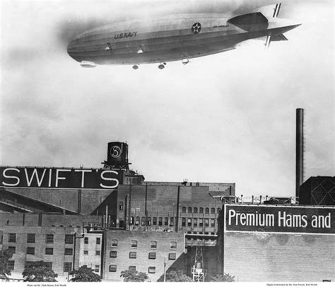 Navy Dirigible Uss Los Angeles Zr Floating Above The Fort Worth