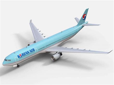 Airbus A330-300 Korean Air 3D Model by Dreamscape Studios