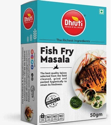 Sambar Powder Dhruti Fish Fry Masala Packaging Size 50 G Packaging