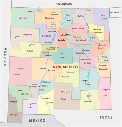 New Mexico Counties Map | Mappr