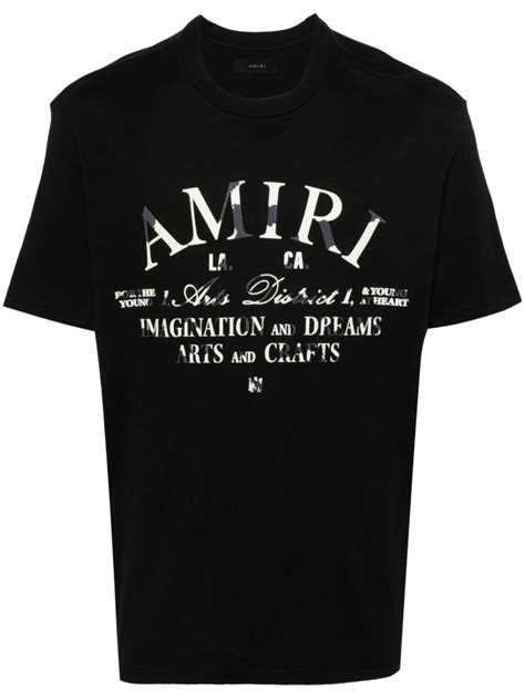 AMIRI Logo Print Cotton T Shirt Black FARFETCH TR