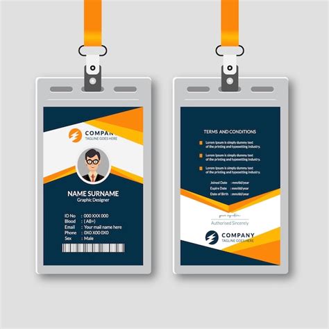 Premium Vector Company Employee Identity Card Template