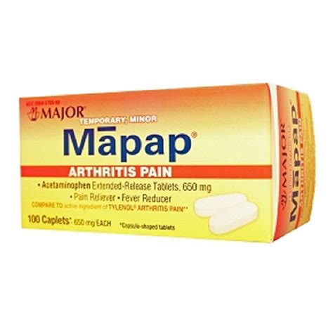 Major Pharma Mapap Arthritis Pain 650mg Caplets 100 Ea Vitalmends