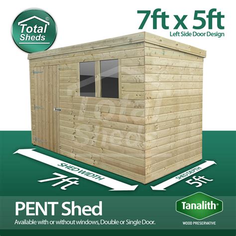 7x5 Pressure Treated Tanalised Pent Shed Top Quality Tongue And Groove