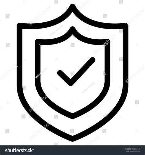 Shield Icon Shield Checkmark Middle Protection Stock Vector Royalty Free 1922087540 Shutterstock