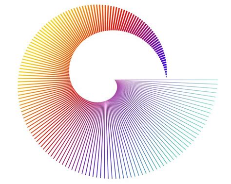 Abstrakte spirale rainbow design element auf weißem hintergrund von