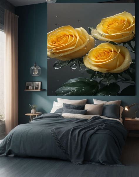 Yellow Roses Wall Art, Printable Artwork, Flowers, Love, Beauty, Purity ...