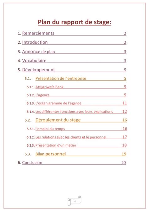 Rapport De Stage Banque Exemple