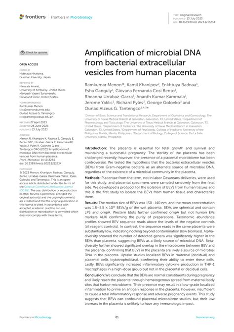 PDF Amplification Of Microbial DNA From Bacterial Extracellular