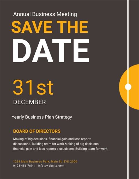 Copy Of Save The Date Corporate Flyer Postermywall