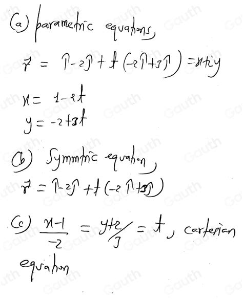 Solved Convert The Vector Equation Of The Line Vector R 1 2 T 2 3