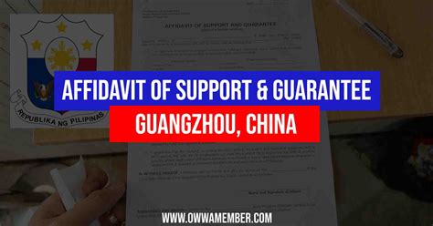 Affidavit Of Support Guarantee In PH Consulate Guangzhou China