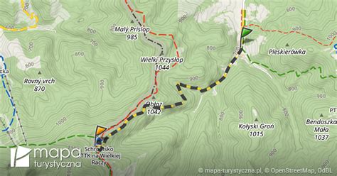 Trasa Roztoki Wielka Racza Granica Mapa Turystyczna Pl