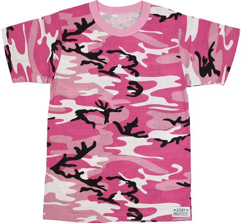 Pink Camouflage Short Sleeve T Shirt With Army Universe Pin Size X Large 45 49