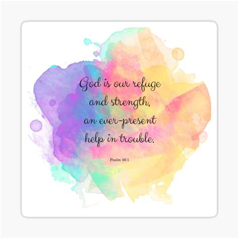 Psalm 46 1 God Is Our Refuge Bible Quote Sticker For Sale By